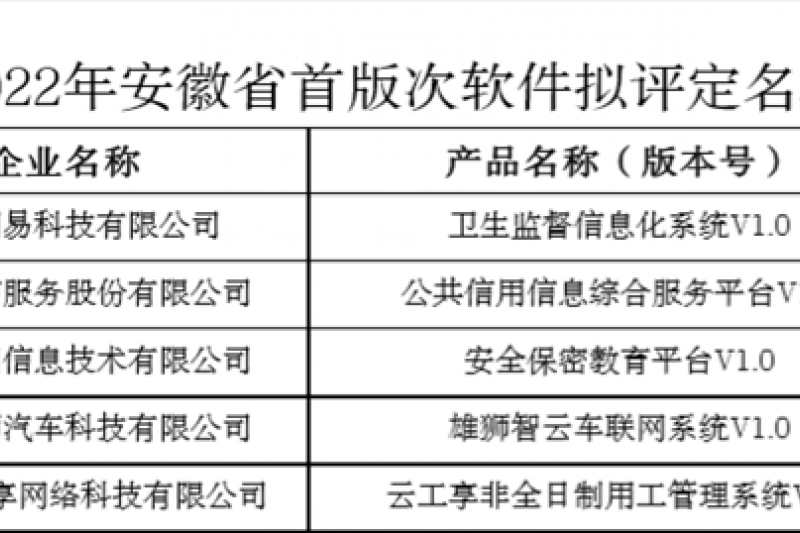 【云图头条】喜讯！云图信息一产品被评定为2022年安徽省首版次软件